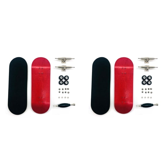 2X Finger Skateboard Board Width 32mm Professional Maple Fingertip Skateboard Double Rocker Mini Skateboard Red