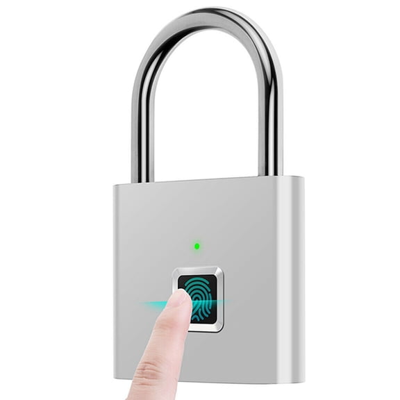 2X Fingerprint Padlock,Portable Anti-Theft USB Charging Fingerprint Lock for Lockers, Suitcases, Backpacks Etc