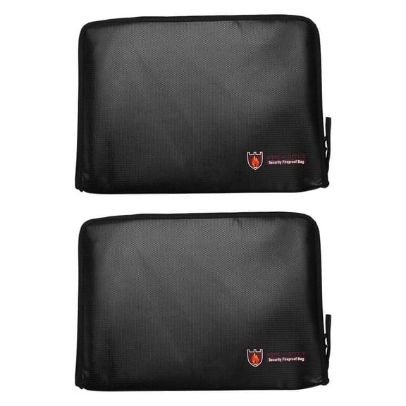 2X Fireproof Files Folder Accordion Document Bags 14.3X9.8 Inch A4 Size 12 Pockets