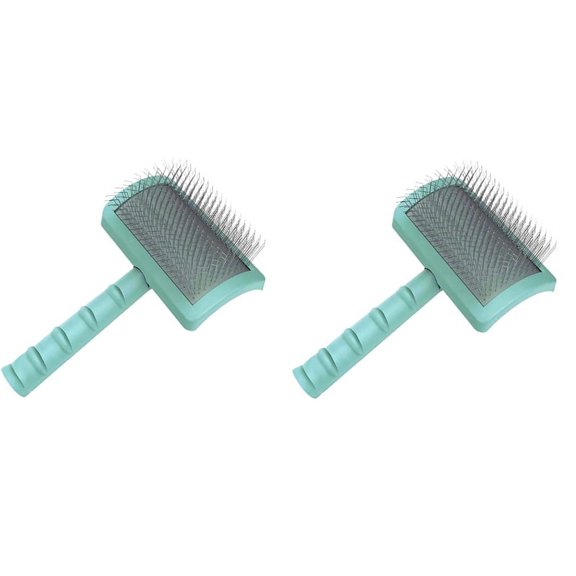 2X Firm Slicker Brush for - Extra Long Pin Slicker Brush for Dog Pet Grooming Wire Brush and Deshedding