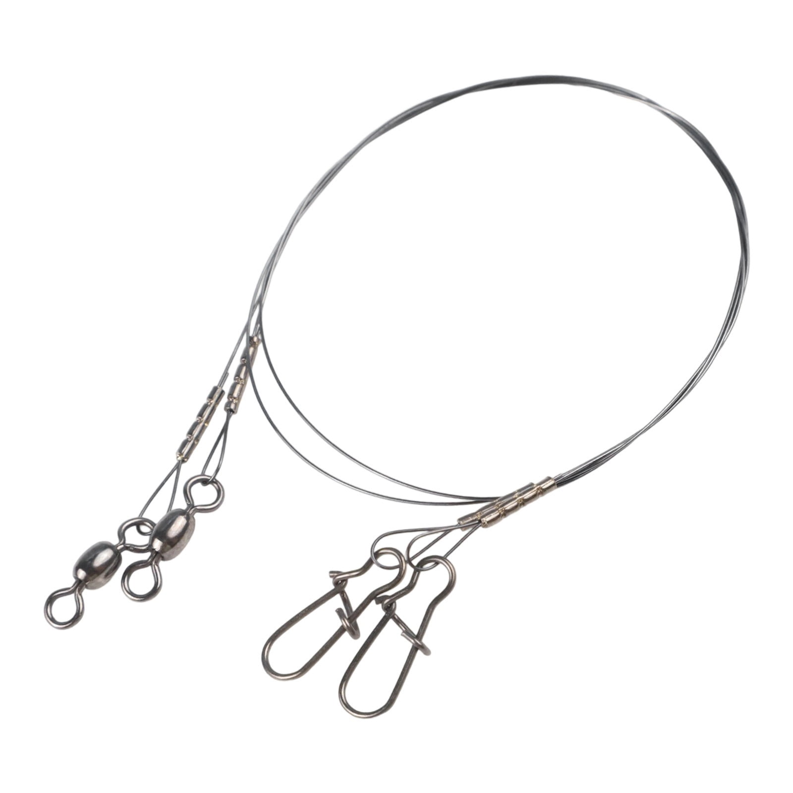 2X Fishing Titanium Wire Leader Line With Swivel Duo-Lock Snap Anti ...