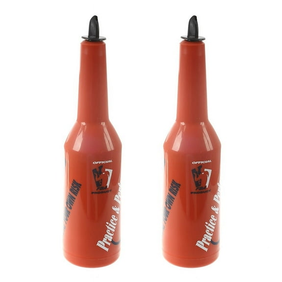 2X Flair Bartender Bartending Practice Bar Pub Bottle Wine Cocktail Shaker - Red
