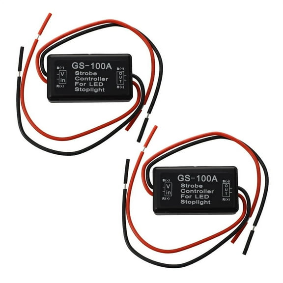 2X Flash Strobe Controller Flasher Module for LED Brake Tail Stop Light 12-16V,2 x Flasher module,black