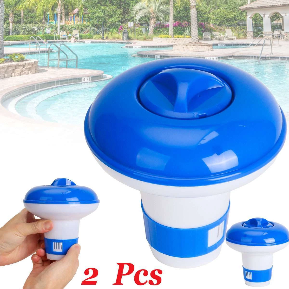 2X Floating Chlorine Dispenser Swimming Pool Spa Tablet Chemical Floater Hot Tub