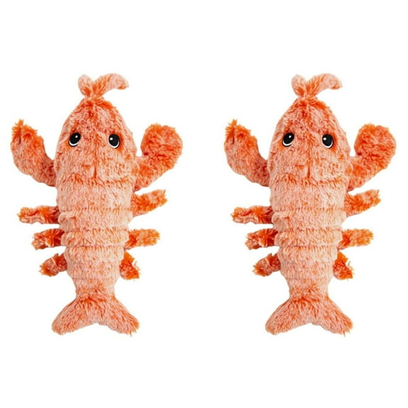 2X Floppy Lobster Dog Toys Plush Jumping Interactive Toy Motion Activated Moving Pet Toy, Chew Toy,B