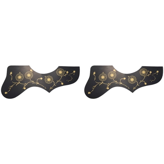 2X Flower Decoration EJ200 Style Acoustic Guitar Pickguard, Black