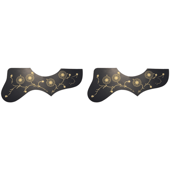 2X Flower Decoration EJ200 Style Acoustic Guitar Pickguard, Black