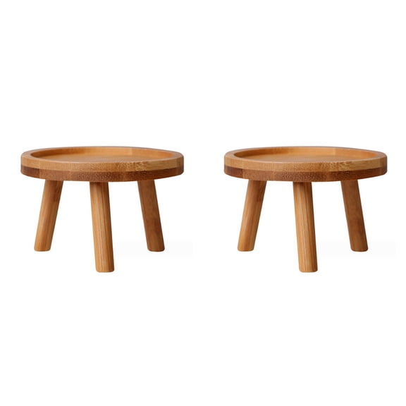 2X Flower Pot Tray Solid Wood Shelf Indoor Desktop Living Room Potted Pothos Floor-Standing Vase Base
