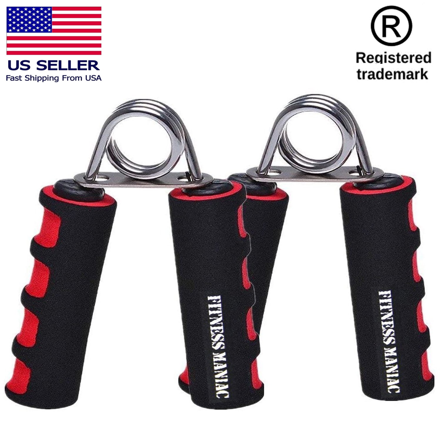 2X Foam Hand Grippers Grip Forearm Heavy Strength Grips Arm Exercise Wrist by Fitness Maniac USA