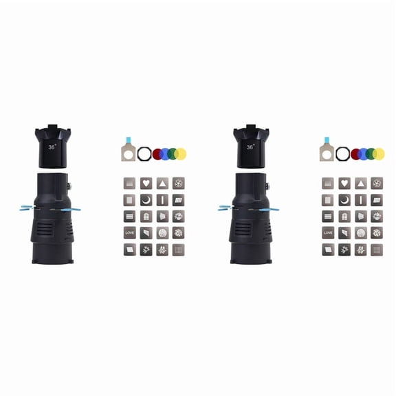 2X Focalize Conical Snoot for Bowens Mount Photography Condenser with Built-in Geometric Sheet Shapes Gobo Filter 36