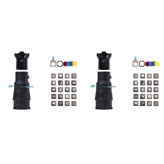 2X Focalize Conical Snoot for Bowens Mount Photography Condenser with Built-in Geometric Sheet Shapes Gobo Filter 36