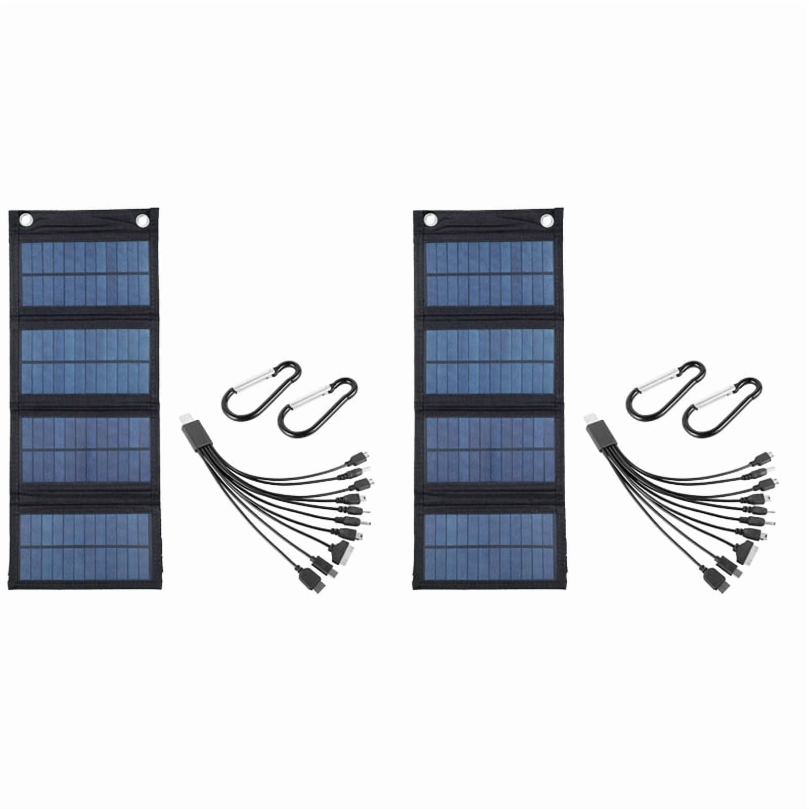 2X Foldable Solar Panel Charger Portable Battery for Cell Phone Outdoor Waterproof Power Bank for Camping Accessories