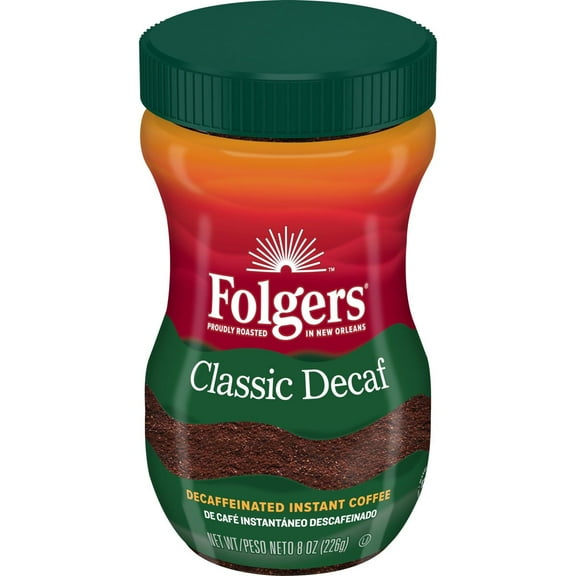 2X - Folgers Classic Medium Roast Instant Coffee - Decaf - 8oz