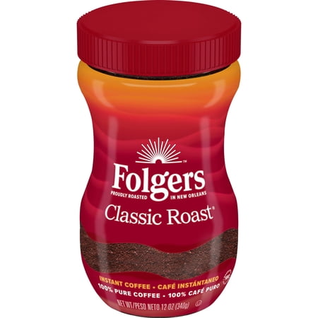 2X - Folgers Classic Roast Instant Coffee Crystals, 12 Ounces
