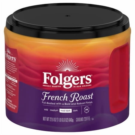 2X-Folgers French Roast Medium Dark Ground Coffee - 22.6 oz