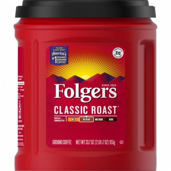 2X-Folgers Medium Classic Roast Ground Coffee - 33.7 oz