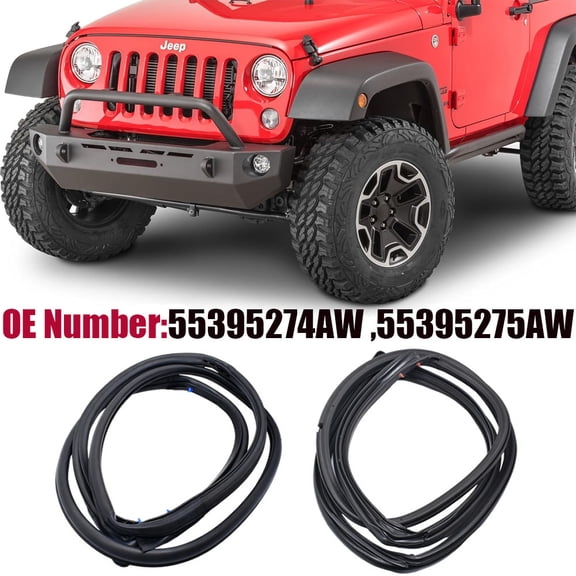 2X For 2007-2018 Jeep Wrangler LH RH Front Door Rubber Weatherstrip Seal Strip