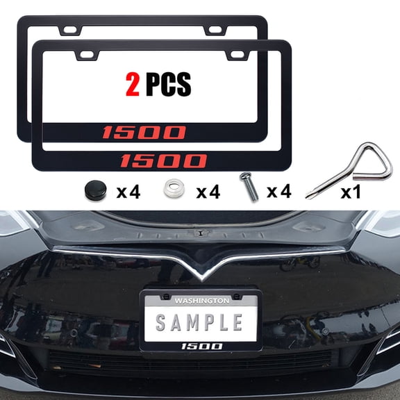 2X For Chevy Silverado 1500 /GMC 1500 Accessories Metal Red License Plate Tag Frame Cover