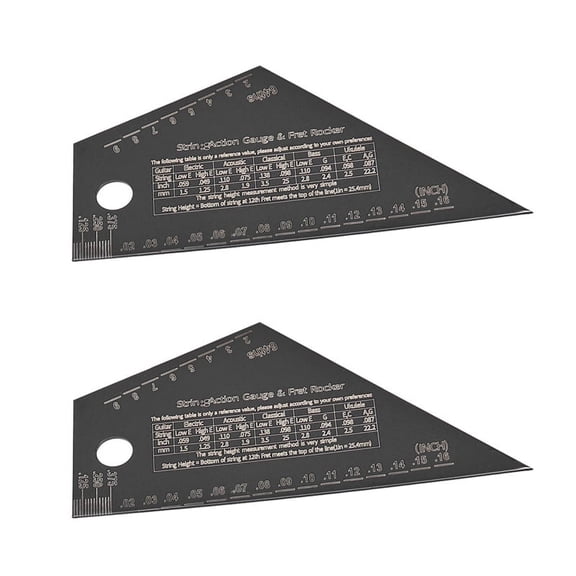 2X Fret Leveling Tool Guitar Neck Fingerboard Measuring Ruler Stainless Steel Fret Rocker Guitar Luthier Tool