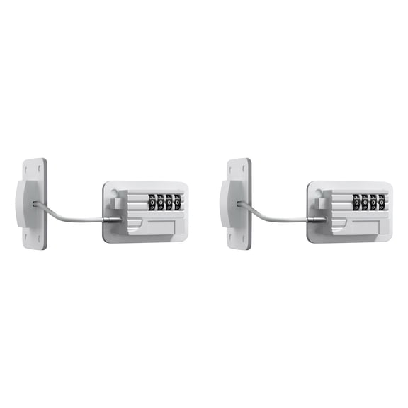 2X Fridge Lock 4-Digit Combination Lock for Refrigerators,Freezers and Cabinets,No-Drill Installation Child and Pet Safe,2 * fridge child lock 2 * Installation aids,White