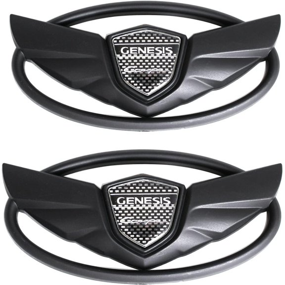2X Front/Rear Hood Grille Trunk Genesis Coupe Emblem 3D Logo Nameplate Badge for Genesis 2010-2016 (Black)