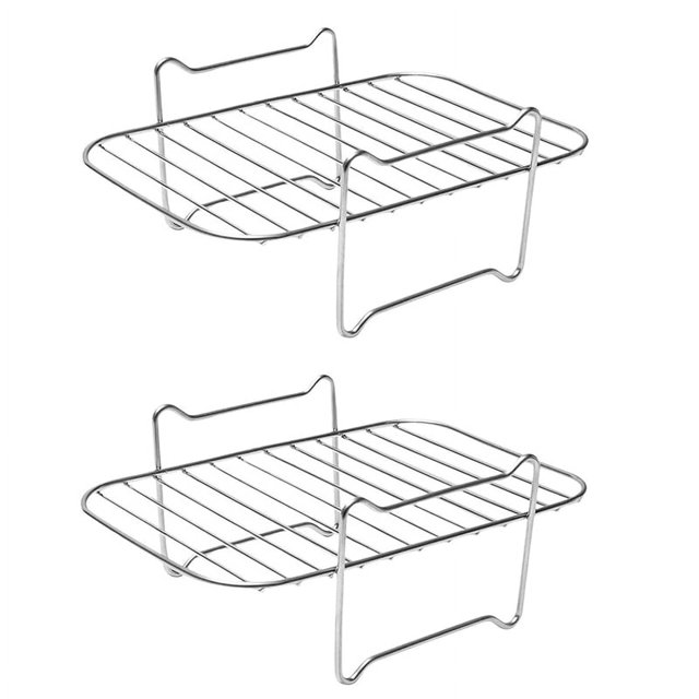 2X Fryer Rack for Ninja DZ201/DZ401 Foodi Accessories Stainless Steel MultiLayer Stackable