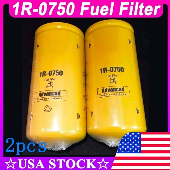 2X Fuel Filter P551313 1R-0750 1R0750 For Caterpillar Duramax,Secondary,Spin-on