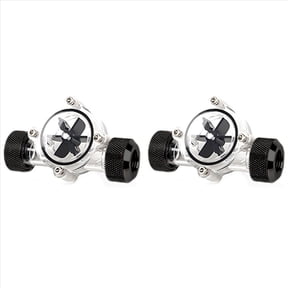 2X G1/4Inch Flow Indicator,Clear Main Body,Black Blade,Matte Black Pc Computer Water Cooling System Flow Meter Indicator,2 x Water Cooling Flow Meter,Black