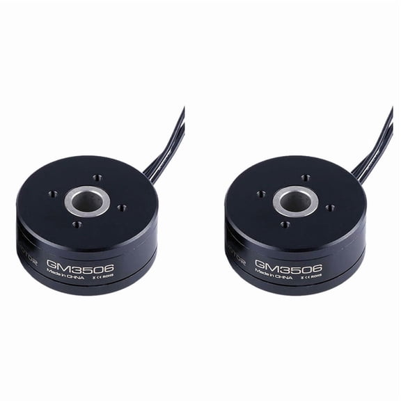 2X GM3506 Brushless Gimbal Motor Hollow Shaft with AS5048A Encoder for SLR Camera Stabilizing RC Multirotor,2 x Brushless Gimbal Motor,Black