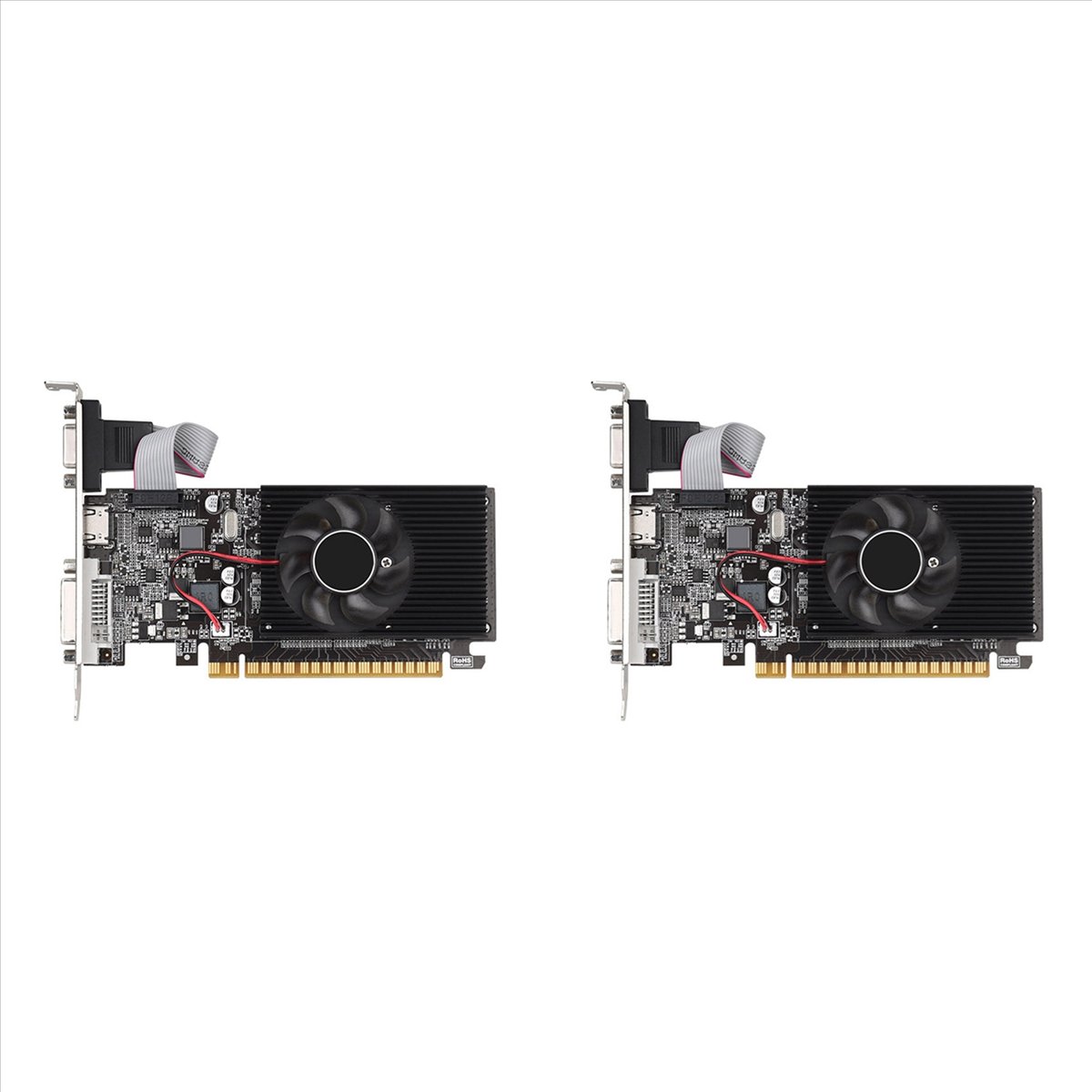 2X GT210 1GB GDDR3 64Bit Graphics Card PClE X16 2.0 GPU Computer Graphics Card DVI-D+VGA+HD Desktop Video Card,2 x Graphics Card,Black