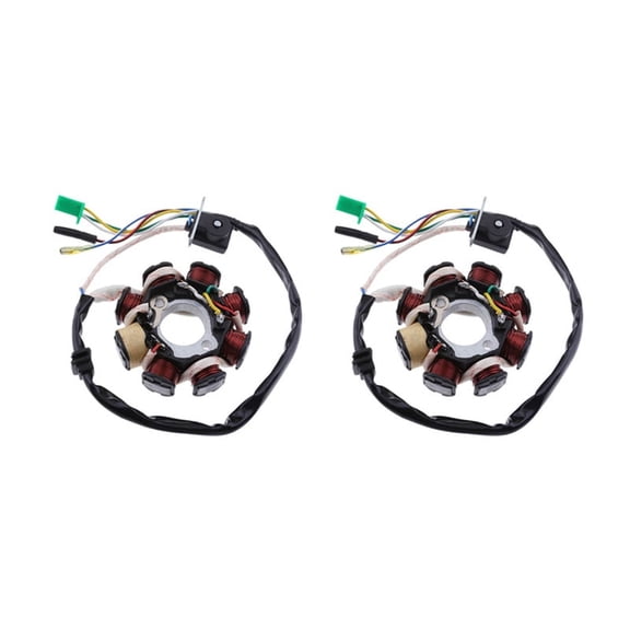 2X GY6 Engine Stator Generator Coil 157QMJ for GY6 Engine 125Cc 150Cc ATV Scooter Accessories,2 x engine power generation coil,black