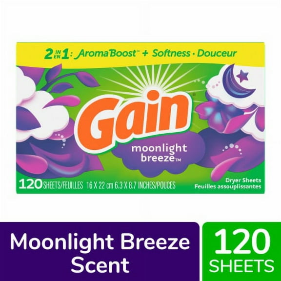 2X-Gain Moonlight Breeze Dryer Sheets - 120 ct