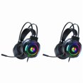 thumbnail image 1 of 2X Gaming Headset 7.1 Stereo Surround Bass Headset Computer Gaming Console with Microphone RGB Headset, 1 of 8