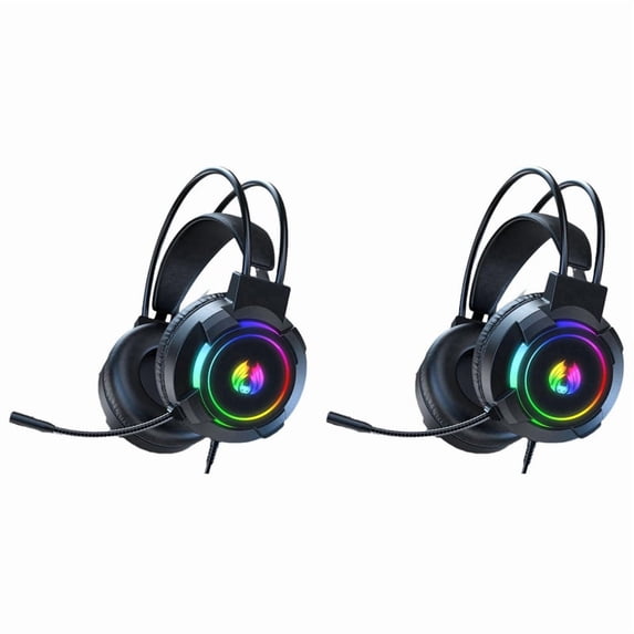 2X Gaming Headset 7.1 Stereo Surround Bass Headset Computer Gaming Console with Microphone RGB Headset
