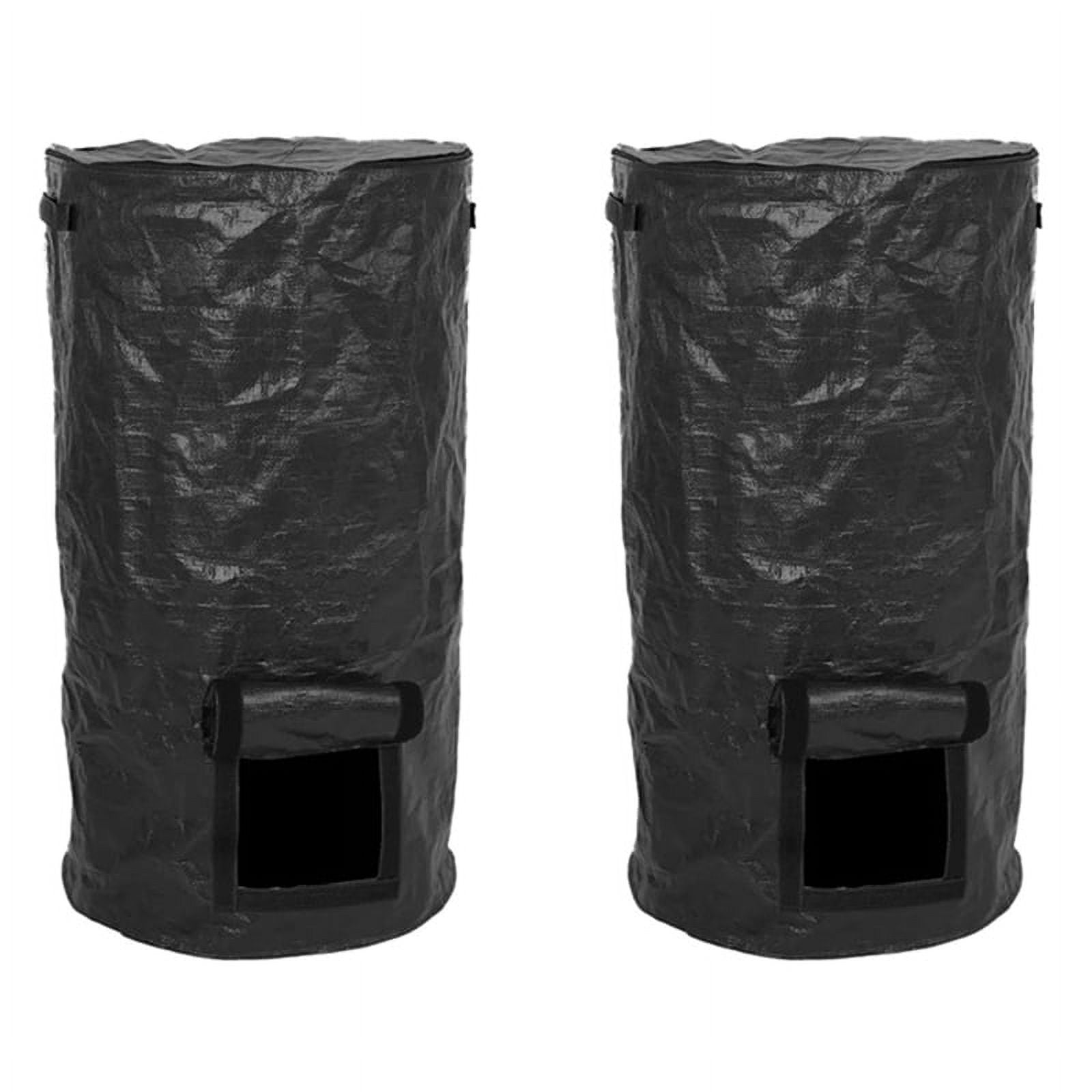 2X Garden Yard Compost Bag with Lid Waste Sacks Composter 34Gallon Ferment Manure Waste Collector