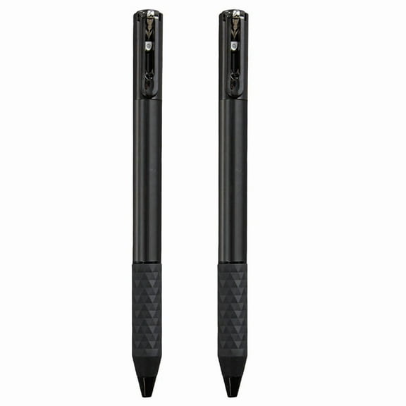 2X Geometric Metal Crinkle Pen Fidget, Stress Relief Metal Shape Shifting Switchpen, 0.5mm Retractable Gel Pen, Black