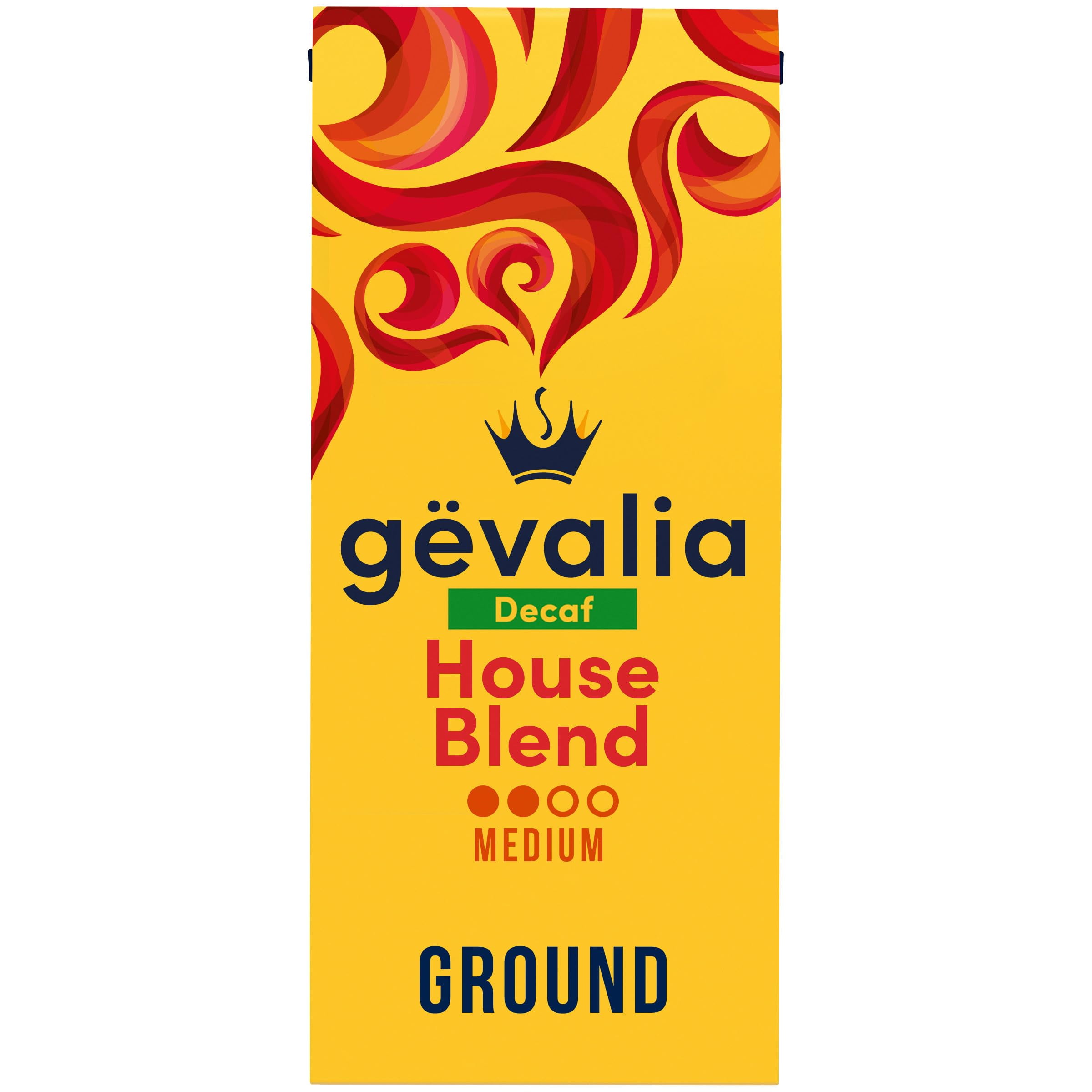 2X - Gevalia House Blend Decaf Medium Roast 100% Arabica Ground Coffee, (12 Oz Bag)