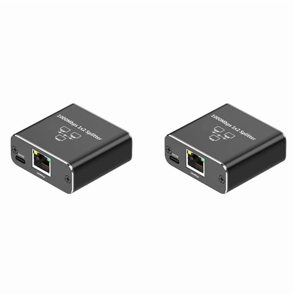 2X Gigabit Ethernet Splitter 1 in 2 Out,1000Mbps- LAN/Internet Cable Splitter - Cat5/6/7 Splitte, RJ45 Network Extension