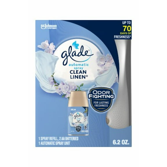 2X - Glade Automatic Spray Starter Kit, Air Freshener, Clean Linen, 6.2 oz 1 ct / 6.2 oz