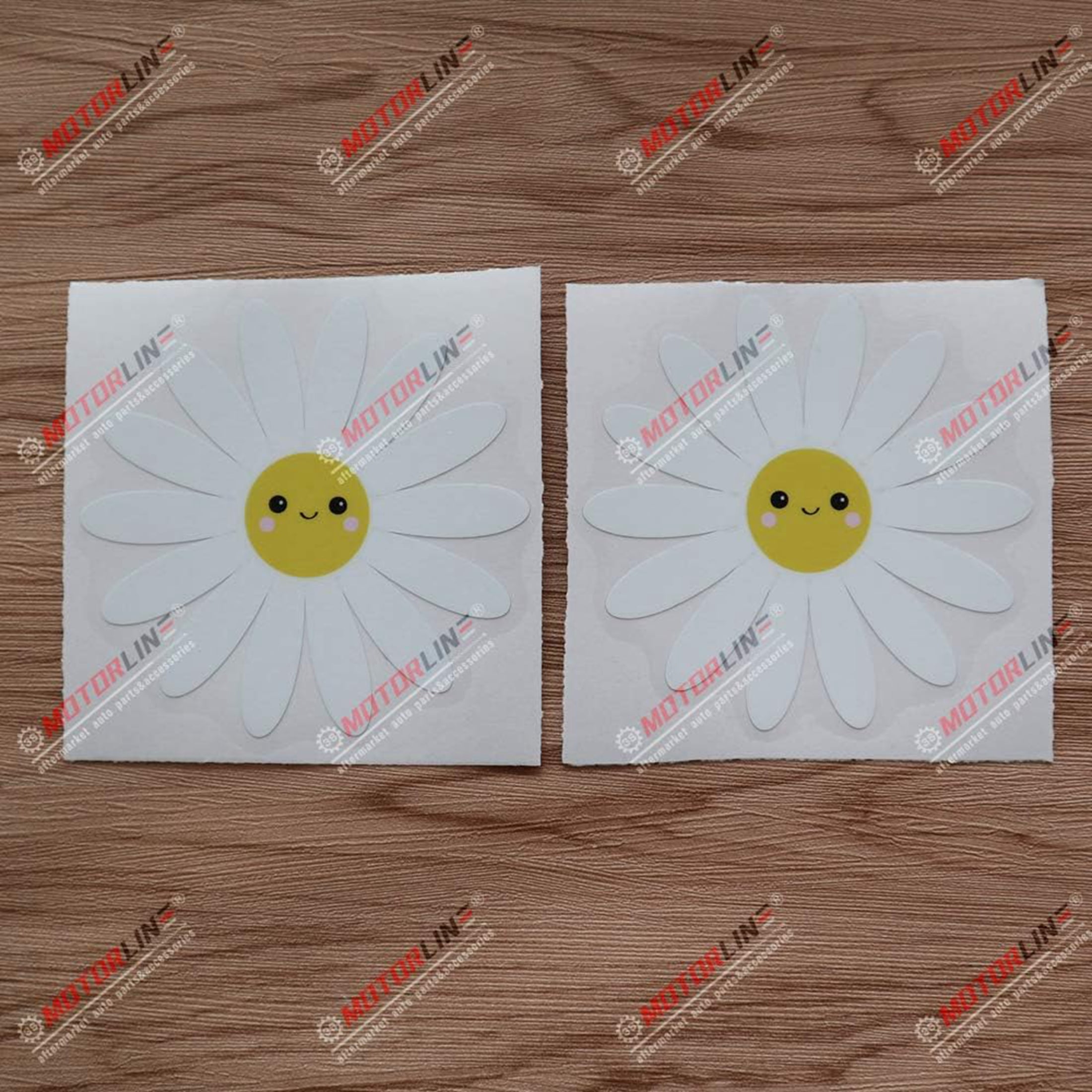 2X Glossy 4" Daisy Flower Decal Sticker Vinyl Smile Car Laptop Phone ...