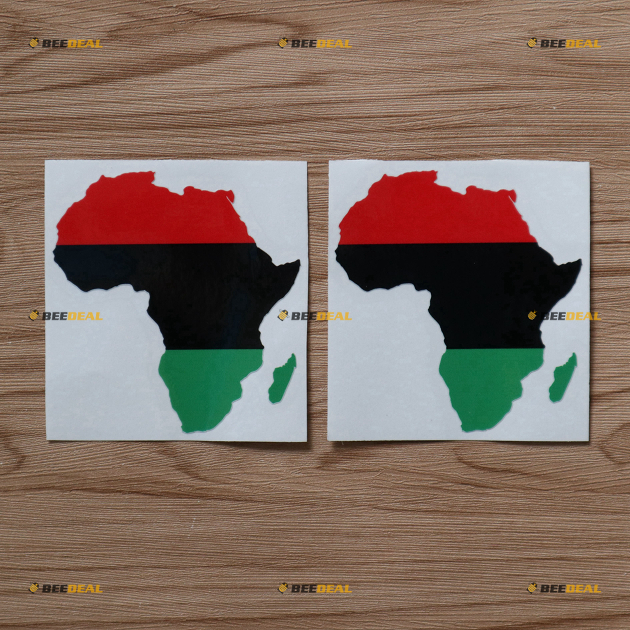 2X Glossy 4 Inches Africa Pan African Flag Map Outline Decal Vinyl ...