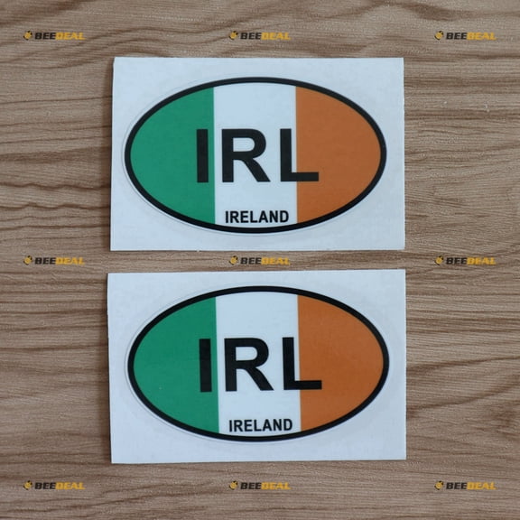 2X Glossy 4" Ireland Irish IRL Oval Code Decal Sticker Car Vinyl