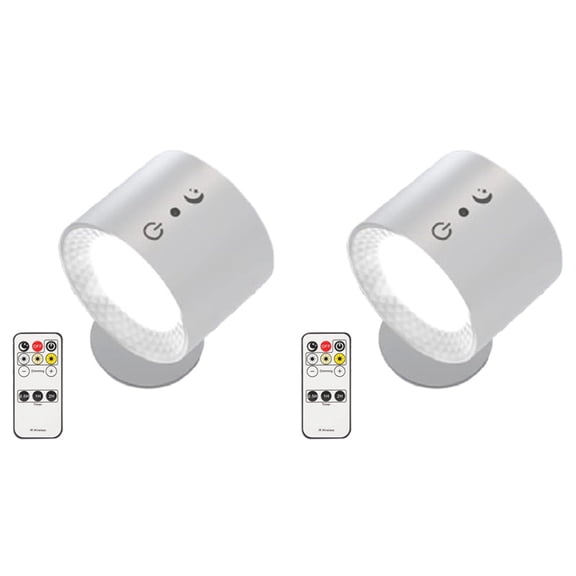 2X Glow Right Smart Lux,Glow Right Everywhere Light,Glow Right Lights,USB Rechargeable Lights White,2 x wall lamp 2 x Remote Control 2 x USB cable,White