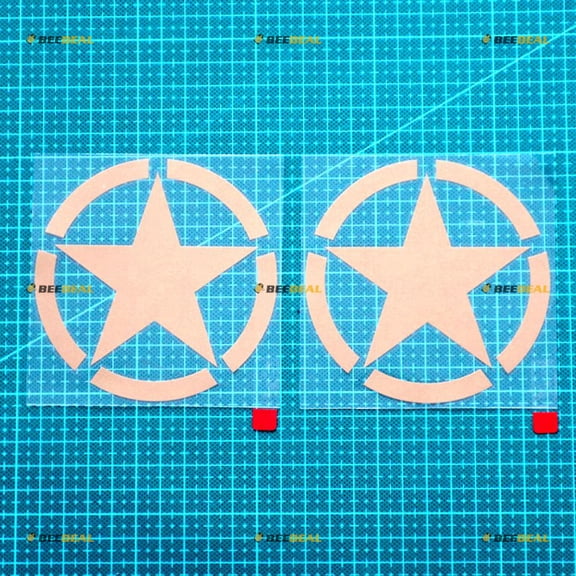 2X Gold 4" Army Star WW2 Decal Sticker Car Vinyl fit for Jeep Toyota Willys Style a