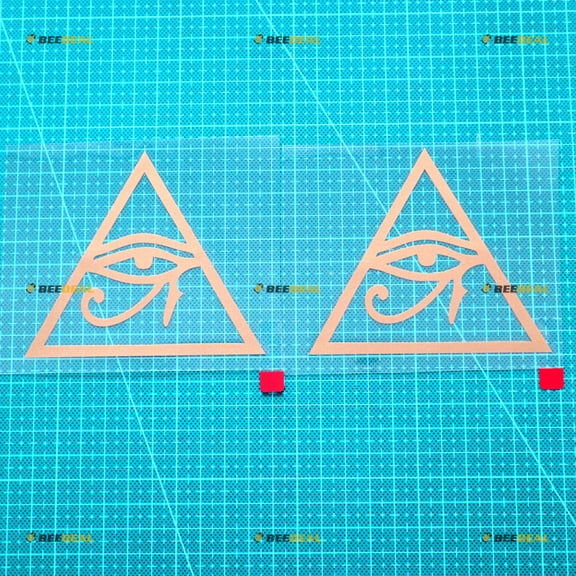 2X Gold 4" Eye of RA RE Decal Sticker Horse Egyptian God Pagan Symbol Car Vinyl