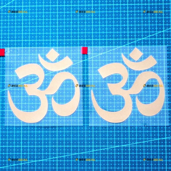2X Gold 6" Yoga Om Ohm Symbol Decal Sticker India Car Vinyl