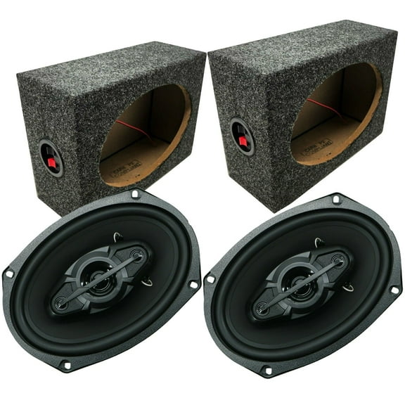 2X Gravity ELITE 1600W 6x9" Car Truck Van ATV Speaker Pair + 2x 6x9" Speaker Box Bundle