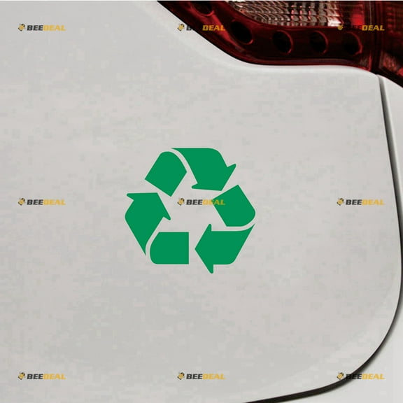 2X Green 6" Recycling Recycle Symbol Sign Decal Sticker Gloss Box Cover Vinyl die Cut no Background