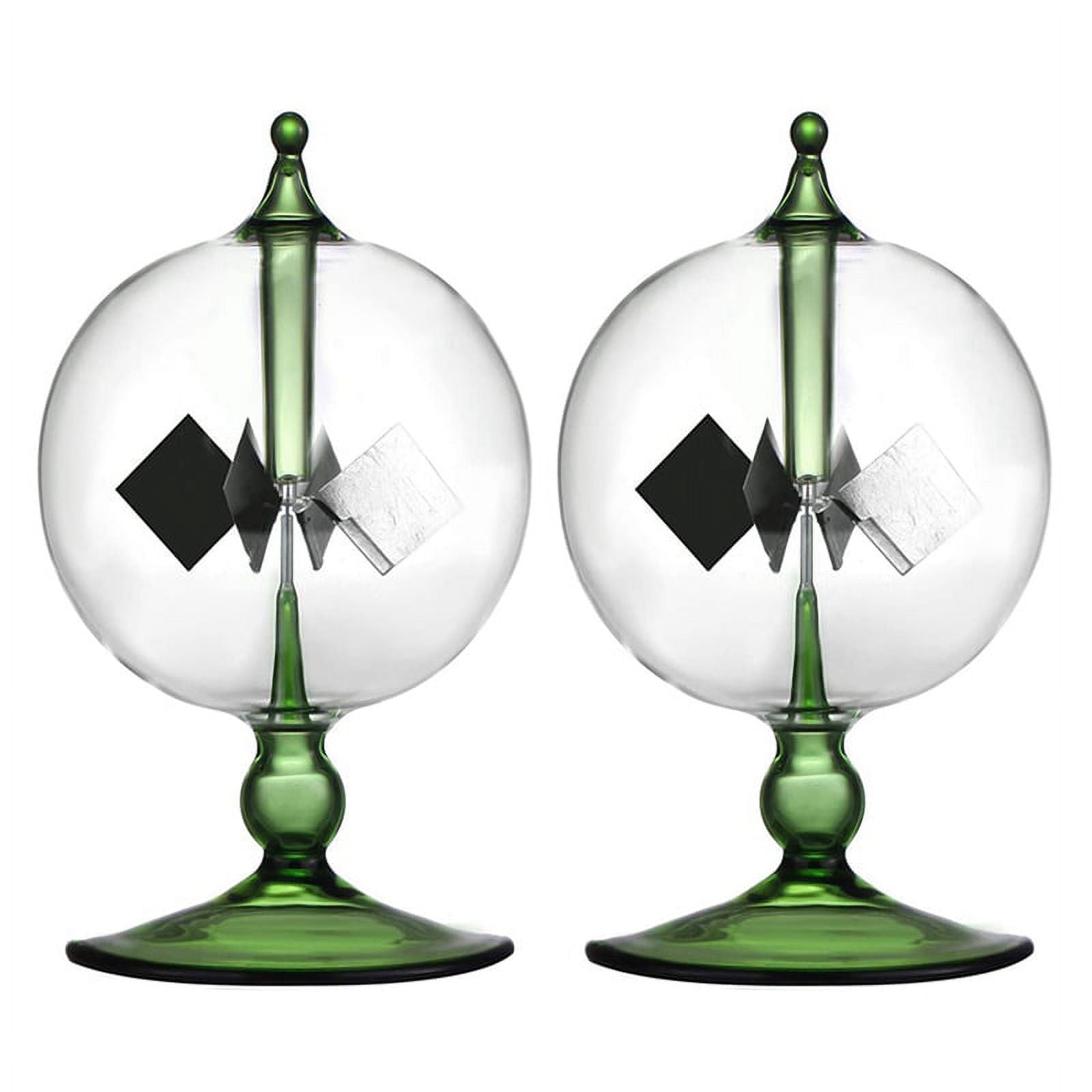 2X Green Solar Power Radiometer Crookes Solar Energy Vanes Windmill Gift Home Desk Decoration