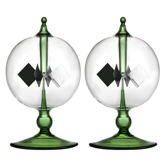 2X Green Solar Power Radiometer Crookes Solar Energy Vanes Windmill Gift Home Desk Decoration